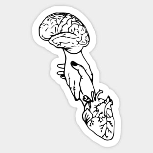 Brain DNA Heart Hand Balance Sticker